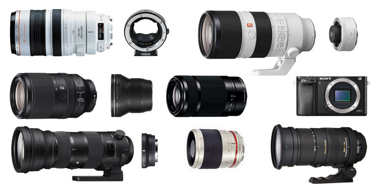 Long telephoto zoom lenses for the sony a6000 camera