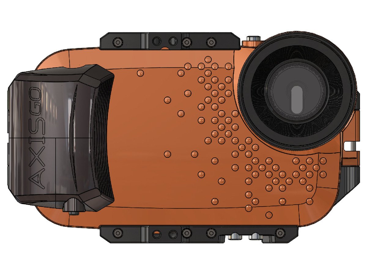The AxisGO 7+ water housing from the front